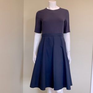 * SOLD * COS Navy Short-sleeve Contrast Skater style Knee length Dress - Size 10